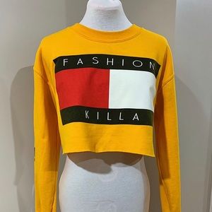 SOLD. Fashion Killa Yellow Crop Top